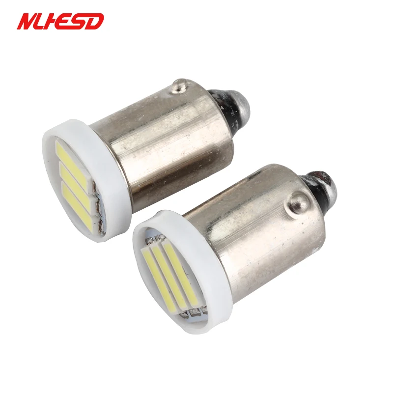 10 шт. BA9S светодиодный 3 SMD 7020 3SMD 7014 T4W 1895 холодный белый клиновидный для салона