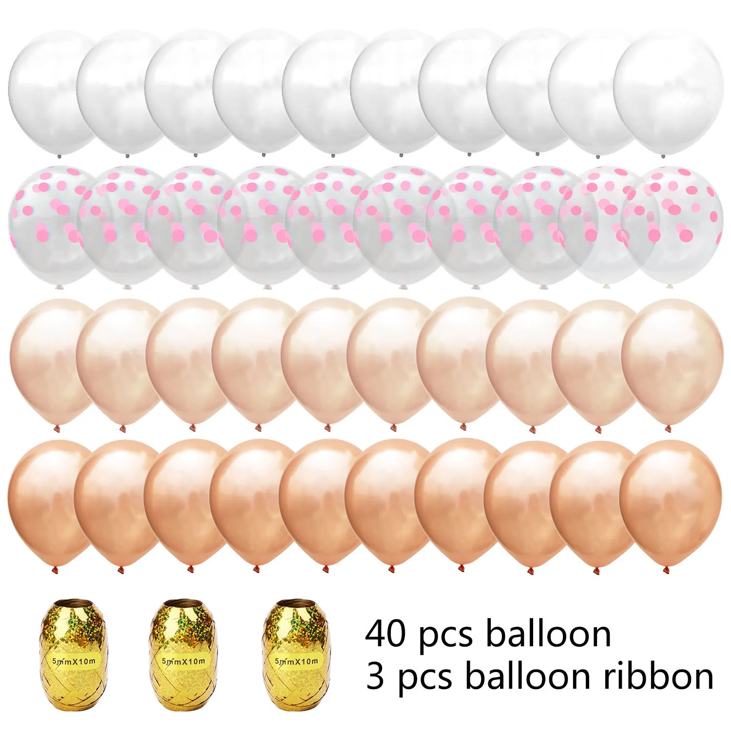 40 шт./компл. смешанный шар цвета розового золота шары для дня рождения вечеринки
