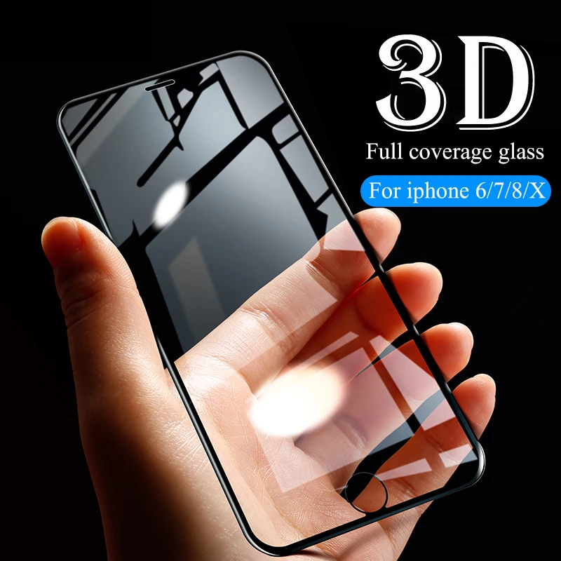 Защитное 3d стекло с полным покрытием для iPhone 6 7 8 S Plus X пленка из закаленного