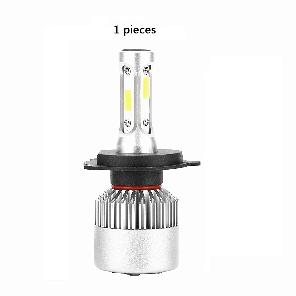 1 Lights ANBLUB 72W фары для 8000LM S2 светодиодный автомобилей головной светильник s 880 H1 H3 H4 H7 H11 9005 9006 12V 24V COB авто светильник лампы фары комплект 6000K - Испускаемый цвет: 1 Lights