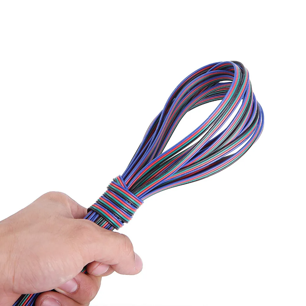 Удлинительный RGB кабель с катушкой 4 контакта 18/20/22 AWG светодиодные ленты