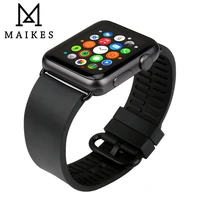 maikes watch accessories black fashion sports rubber for apple watch bands 44mm 40mm apple watch band 42mm 38mm iwatch 4 3 2 1