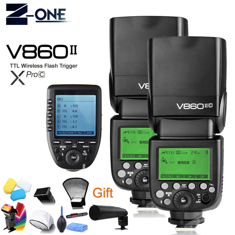 Зеленый Godox Ving V860II V860II-C 2,4G HSS 1/8000 литий-ионный аккумулятор ttl вспышка для камеры+ беспроводной передатчик Xpro-C для камеры Canon Eos - Цвет: Зеленый