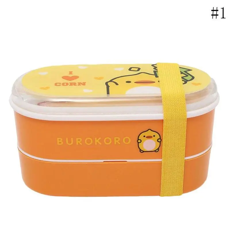 Портативный Ланч-бокс студенческий детский Bento box двухслойный пищевой пластиковый Ланч-бокс пищевой контейнер японский стиль CFC1474 - Цвет: A