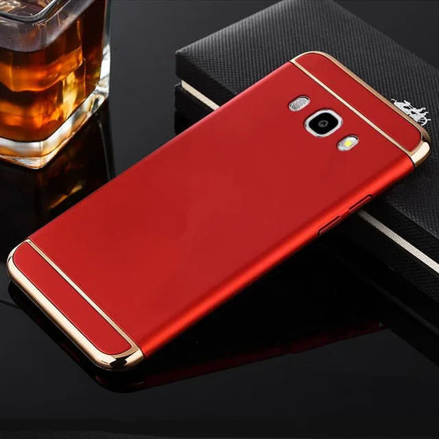 Для samsung Galaxy J7 чехол J700 Роскошный чехол 3 в 1 позолоченный чехол для samsung J7 J710 J710F задняя крышка - Цвет: red