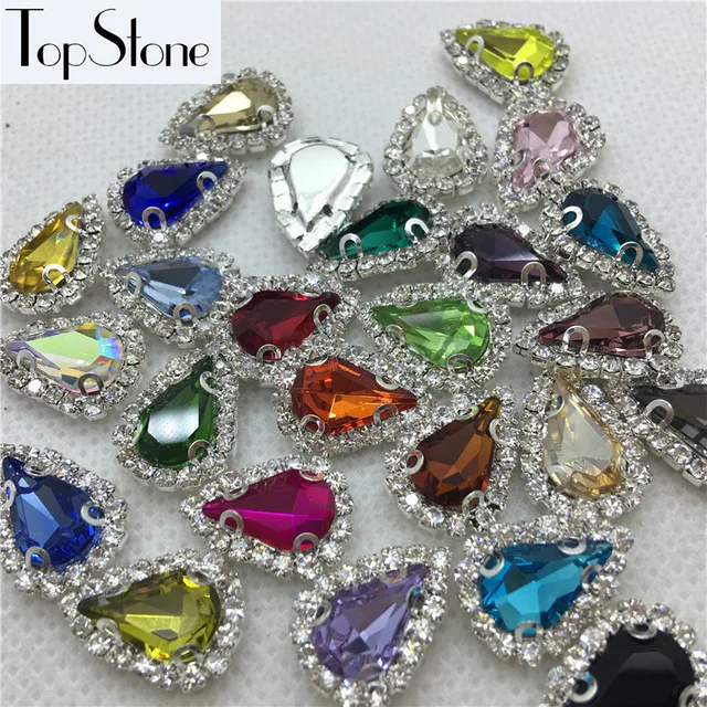 Drop Sew On Rhinestone In Handmade Crystal D Claw Setting 5x8 6x10 8x13 mm Teardrop on Stone for Dress bags garment DIY | Дом и сад
