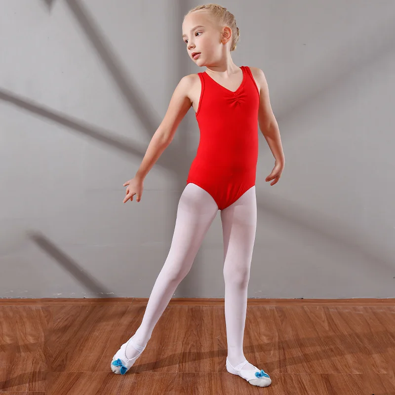 Children's Dance Exercises Jumpsuit Girls Vest Gymnastics Ballet Body Wear Professional Tutu D0777 | Тематическая одежда и