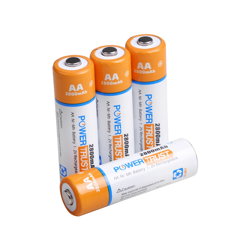 PowerTrust 8 упаковок 2800mAh высокоемкие AA NiMH аккумуляторы для калькулятора, MP3-плеера, электрических игрушек и т. Д