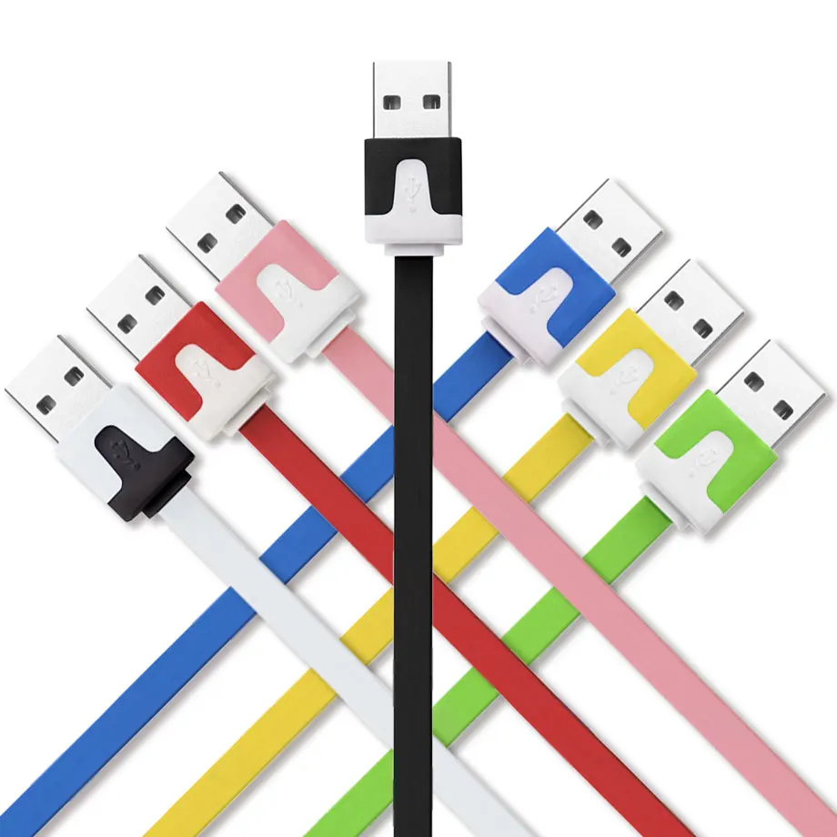 Olaudem Micro USB данных кабель ПВХ плоский провод для зарядный samsung 1 м лапши Android