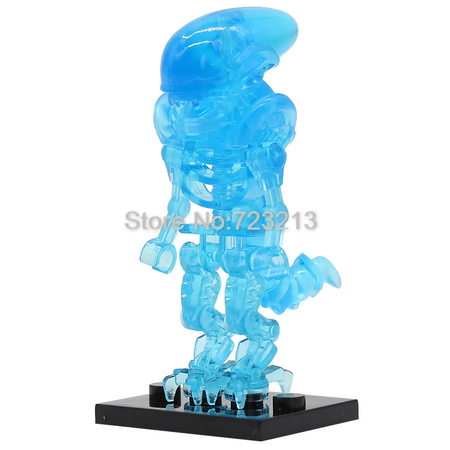 Одиночная Продажа фильм Alien рисунок прозрачный синий зеленый набор инопланетян