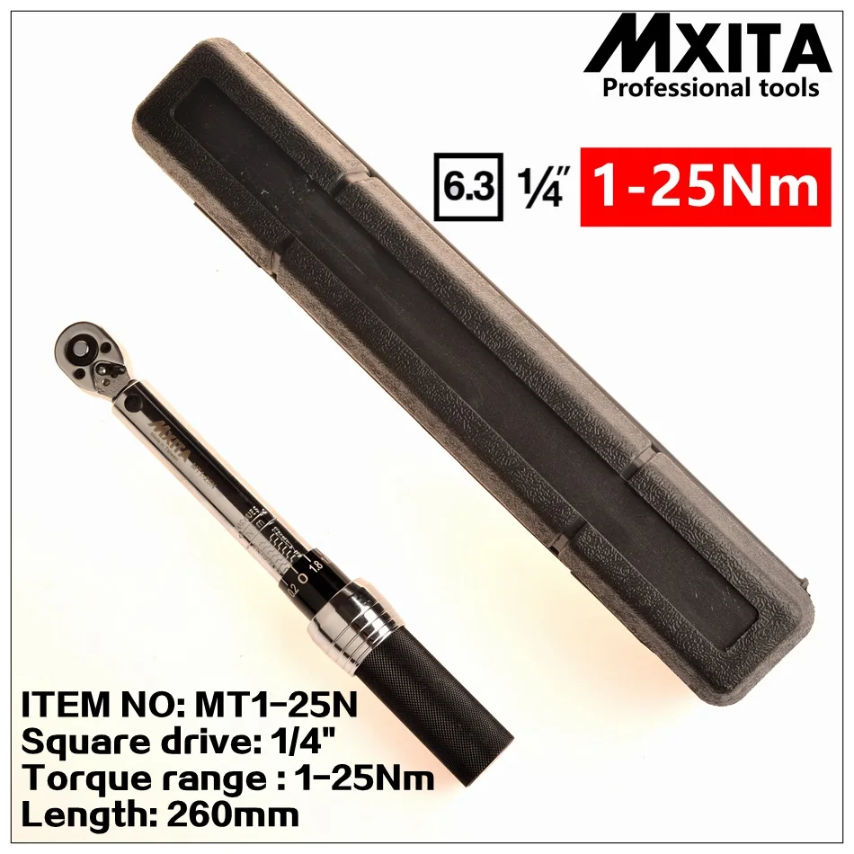 Регулируемый динамометрический ключ MXITA 1/4 дюйма 1 25 нм инструменты для