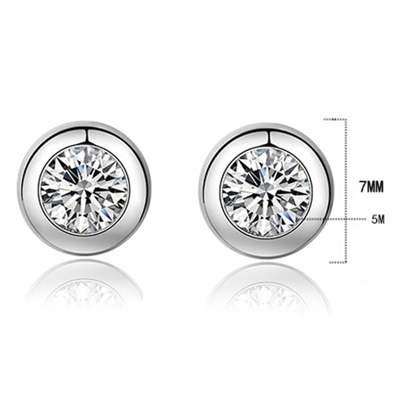 

Simple Round Small Earrings Fashion Womens Jewelry AAA Cubic Zircon Stud Earring for Wedding Bijoux