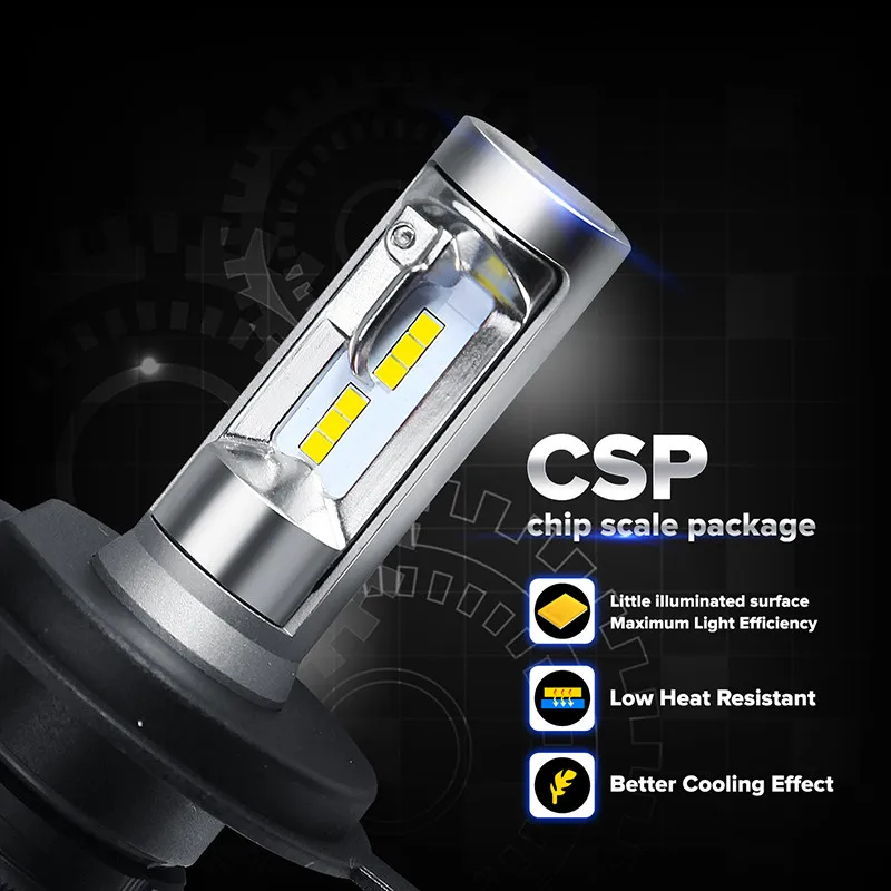 PAMPSEE 2 шт. CSP H8 H11 лампа H4 Led H7 H1 H3 Автомобильные фары лампы для Auto S1 N1 H27 HB3 HB4