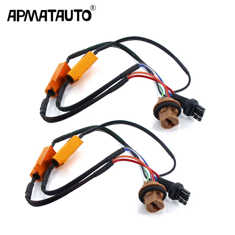 Автомобильный светодиодный поворотный резистор 1156 BA15S PY21W 1157 BAY15D 7440 7443 50 Вт CAN-шина без ошибок проводка декодер компенсатора, 2 шт.