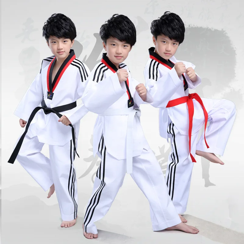 Новинка 2018 детская белая униформа для тхэквондо взрослых и детей дышащая одежда