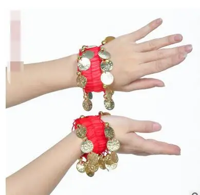 1 пара/лот женский шифоновый браслет для танца живота с монеткой Аксессуары Для