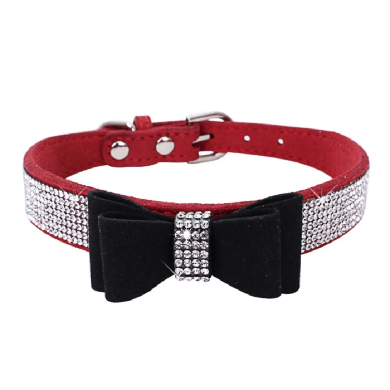 Бренд Rhinestone Bowknot, ошейники для домашних животных со стразами и бантом котенок питомец Цепочки и ожерелья галстук-бабочка домашний питомец с индивидуальной надписью кошка колье шарф бандана подарок