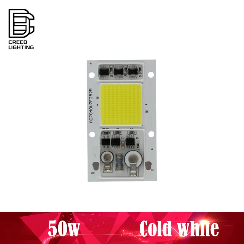 

COB светодиодный светильник чип-диод 50 Вт AC 220V холодный белый не нужен драйвер Светодиодный прожектор светильник лампа LED чип DIY Точечный свет...