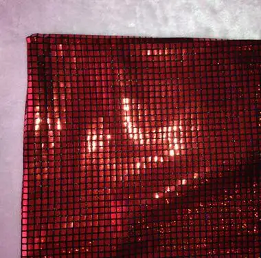 red Квадратная блестящая ткань CD блестки шифрование цвет флэш-фон ткань свадебная Стена бар сценическое украшение 2 м/лот S697P - Цвет: red
