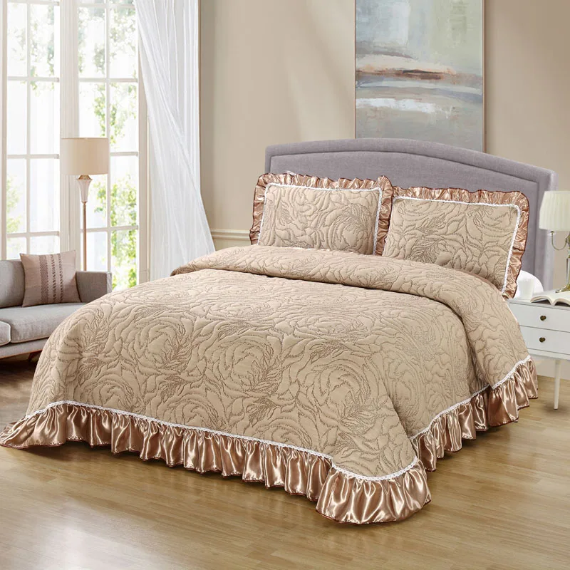 -YX-5 Comfortable high-grade cotton bedding quilted bed cover double bed pastoral European printing bedspread+Pillowcase 3pcs#sw - Цвет: -YX-5