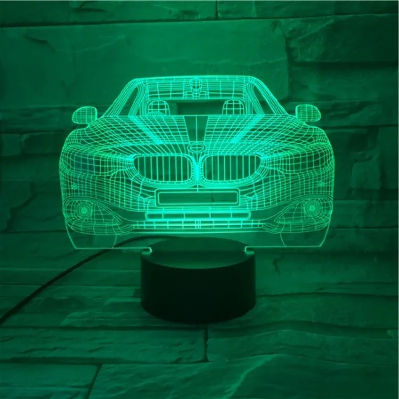 Новинка ночник лимузин автомобиль 3D лампа Светодиодная многоцветная вспышка