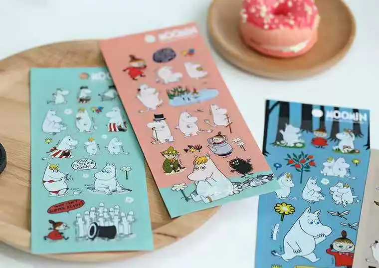 Moomin мультфильм Водонепроницаемый модный скейтборд стикер холодильник украшения Macbook muumi гитарная наклейка Косплей Очаровательная записная книжка наклейка