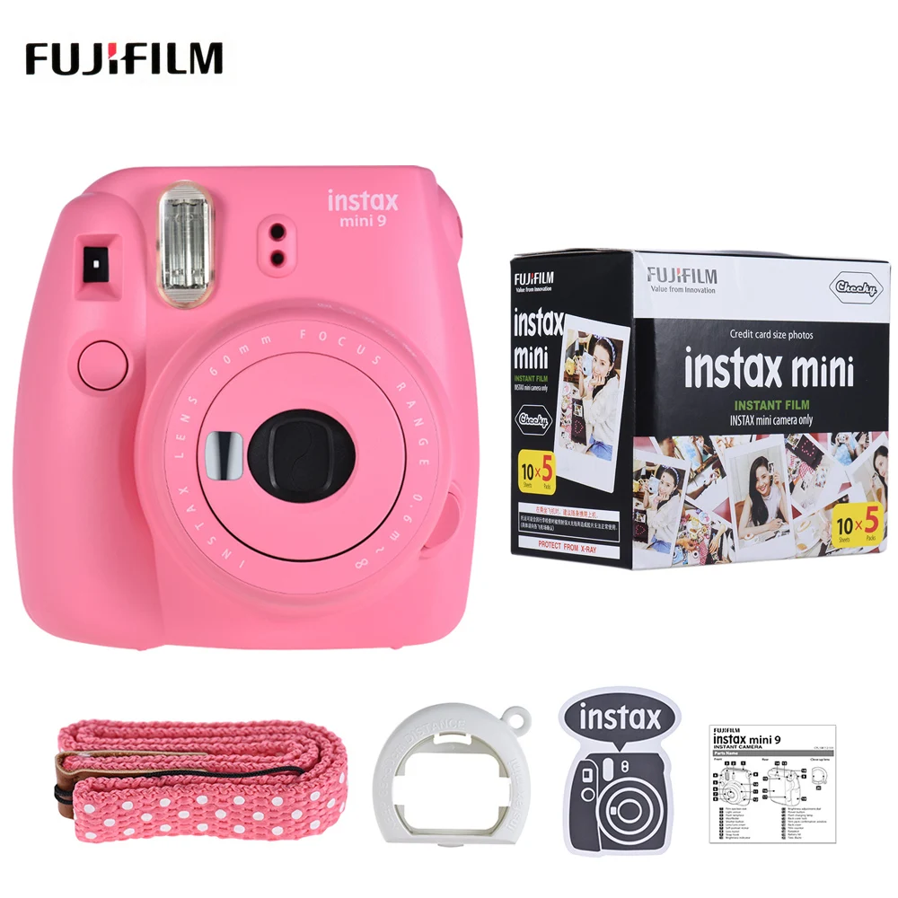Фотокамера моментальной печати Fujifilm Instax Mini 9+ 50 листов белая пленка Fujifilm Instax Mini для камеры Fuji Fujifilm Instax Mini 9