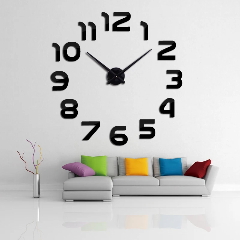 Новинка 2016 часы настенные horloge 3D DIY акриловые зеркало Наклейки украшения дома
