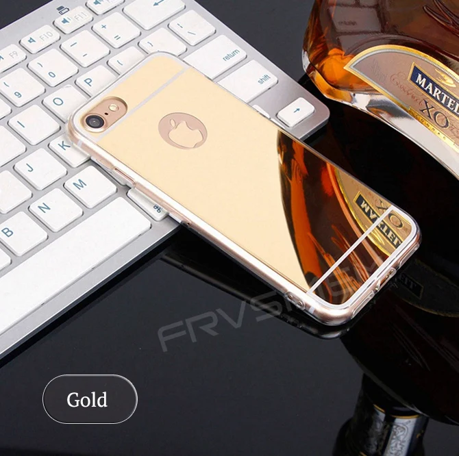 Силиконовый позолоченный зеркальный чехол для iPhone 7 6 6 S плюс 5 5S SE 8 X XS Max XR мягкий Прозрачная Обложка из полиуретана Чехлы для мобильных телефонов 7 плюс 8 - Цвет: Gold