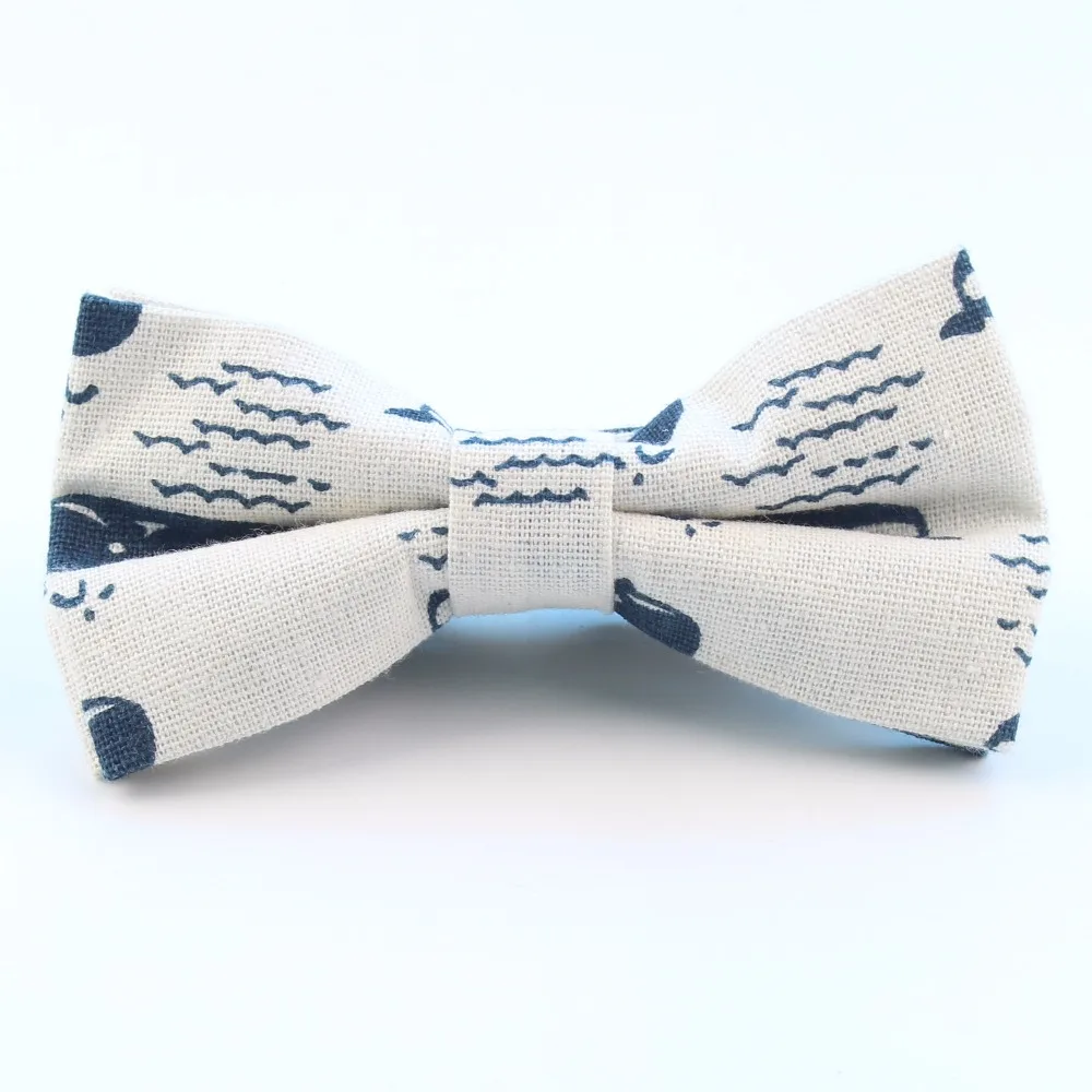 Комплект из 4 предметов для всей семьи льняной галстук бабочка с рисунком ежика