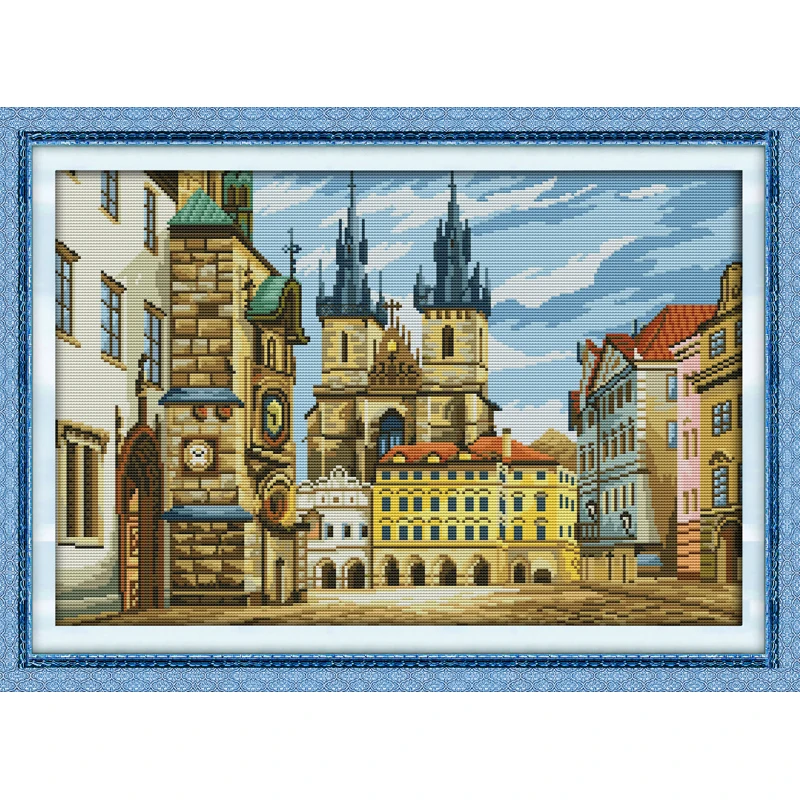 

Everlasting Love Russian Architecture Chinese Cross Stitch Kits Ecological Cotton Printed 11 14CT DIY Christmas Decorations Gift