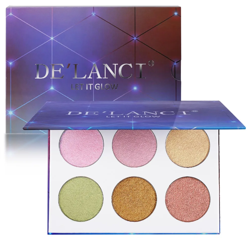 

DE'LANCI Highlighter Palette Face Makeup Duo Chrome Illuminator Highlighter & Bronzer Powder Contour Collection Set