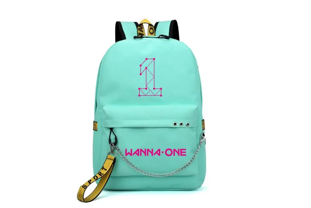 Monsta X Wanna One Jisoo Lisa корейский стиль рюкзак школьные сумки Mochila дорожные сумки для ноутбука с цепочкой USB порт для наушников - Цвет: Style 9