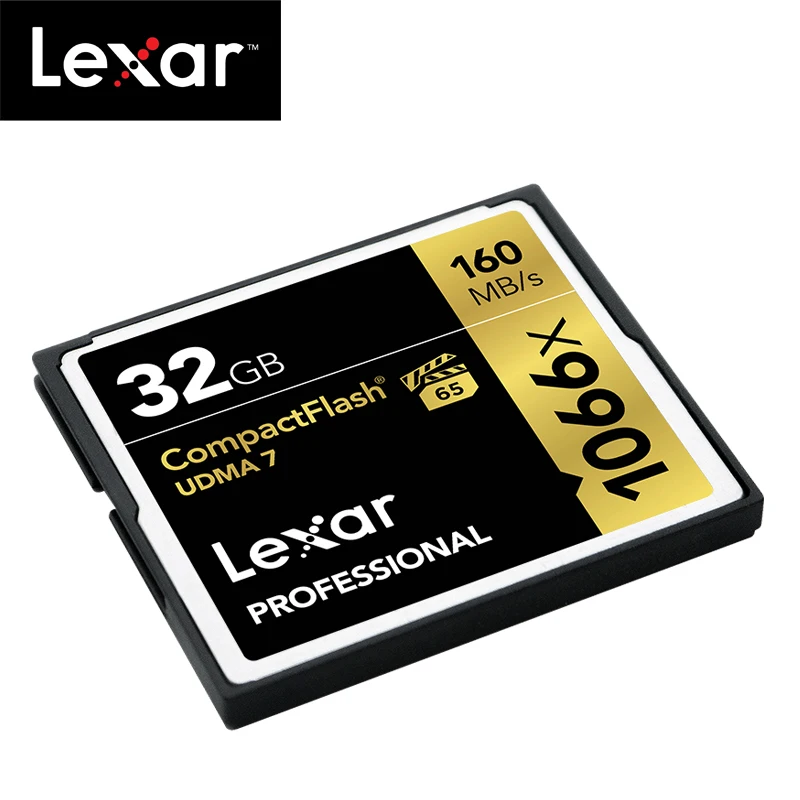 Оригинальный Lexar UDMA 7 CF карт 1066x64 Гб оперативной памяти 32 встроенной до 160 МБ/с. VPG-65