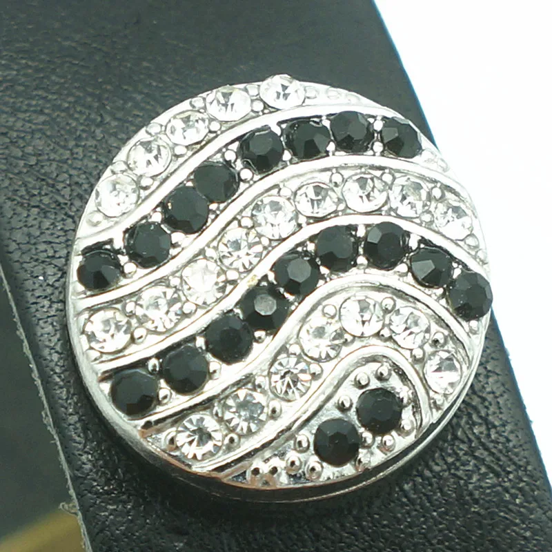 

KZ1447 Fashion Beauty rhinestone pink Ripple 18MM snap buttons fit snap bracelet snap jewelry wholesale