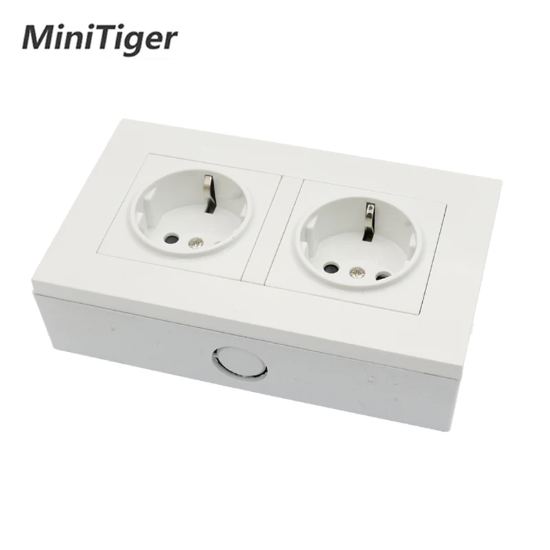 Роскошная алюминиевая панель Minitiger настенная розетка с двойным заземлением 16 А