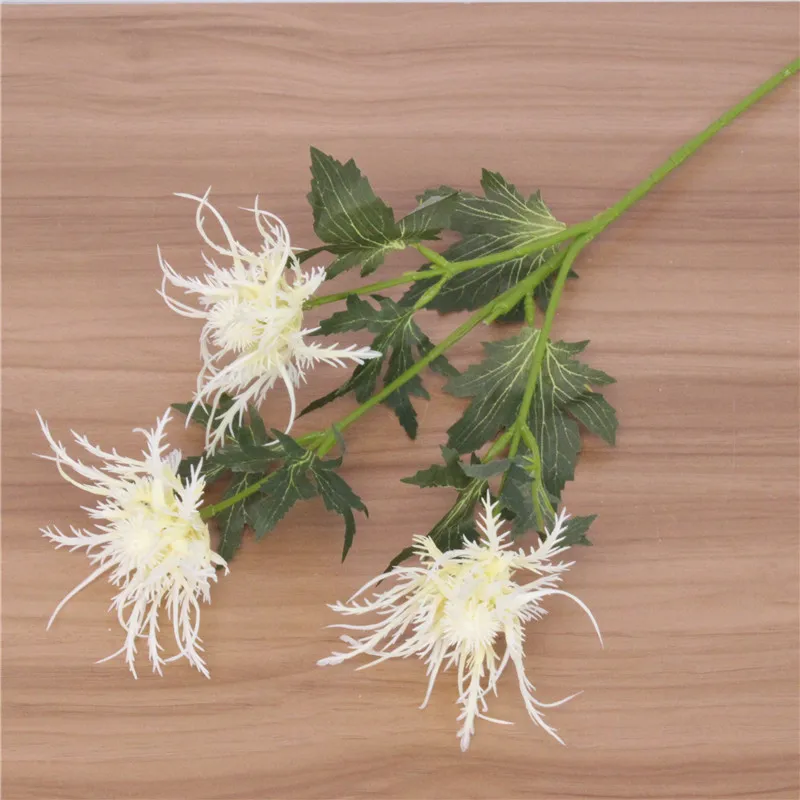 white Искусственный зеленый 3 головки шип петрушка завод DIY креативное Искусство Цветочная композиция искусственный цветок украшение дома гостиной - Цвет: white