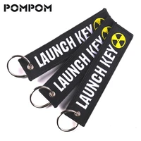 3 pcslot launch key chain scooter keychain for motorcycles jewelry embroidery nuclear keychain ring nuclear key sleutelhanger