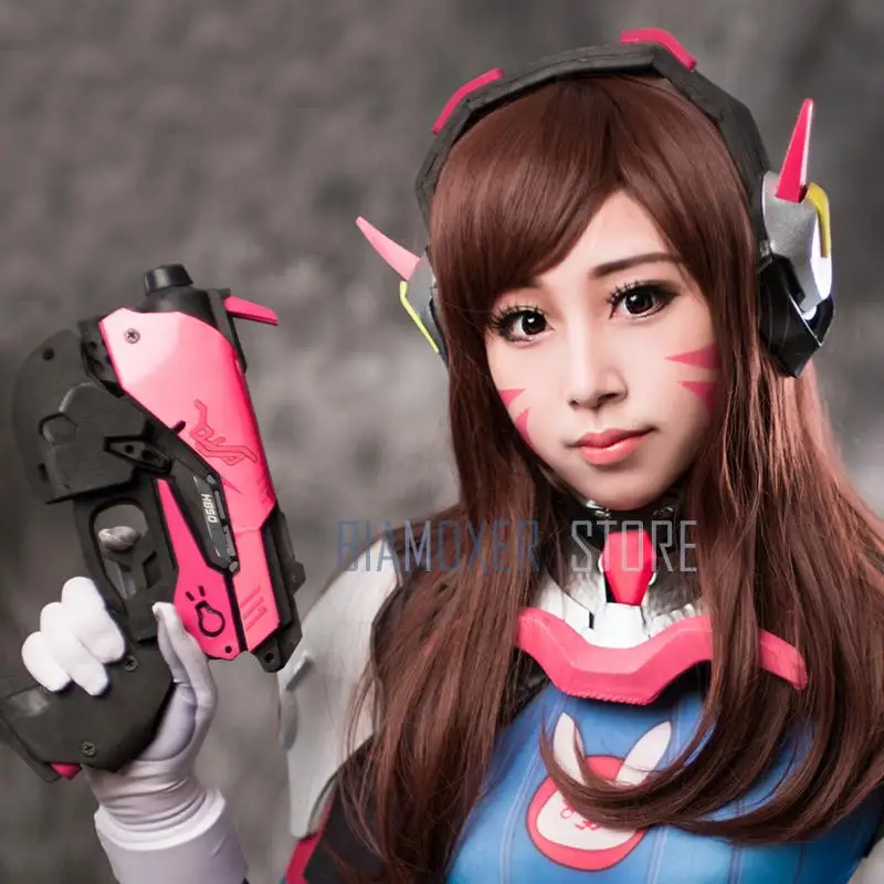 Парик для косплея Biamoxer Game OW D.va длиной 55 см коричневый термостойкий парик костюма