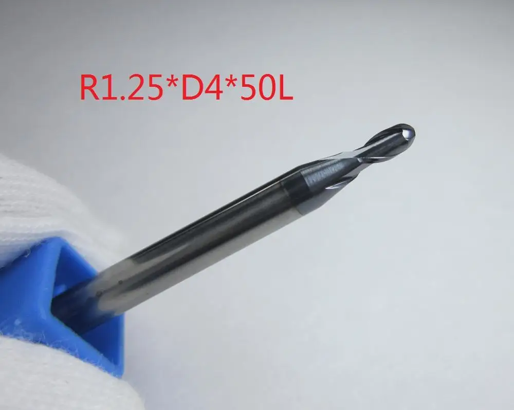 CAB2-R1.25-45 1PC HRC45 Carbide Ball Nose End Mills CNC machine ballnose milling cutter Diameter 1mm 4mm 6mm 10mm 16mm 20mm 45HRC freeshipping - Cutting Edge Length: CAB2-R1.25-45