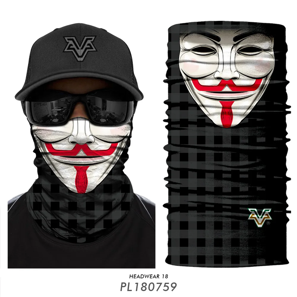 

Anime Skull Fishing Mask Hiking Ski Headwear Seamless Joker Bandanas Headband Windproof Sport Scarf Neck Gaiter