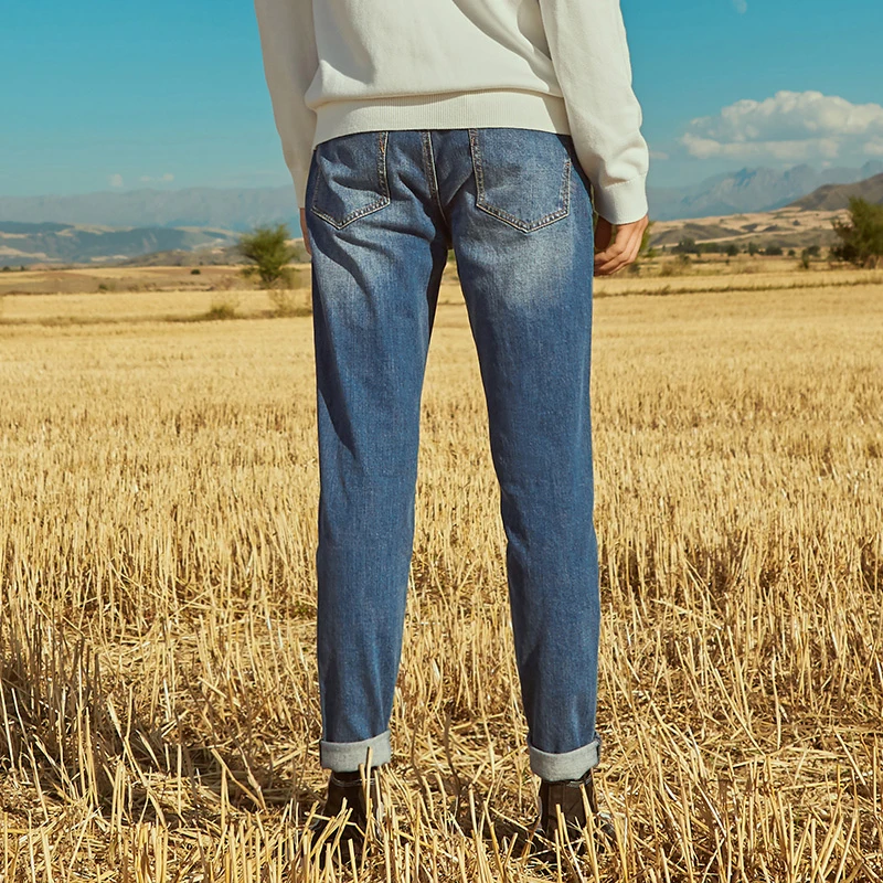 BURJOLINE мужские джинсы весна стрейч Slim-fit джинсы брюки студенческие повседневные брюки B9204