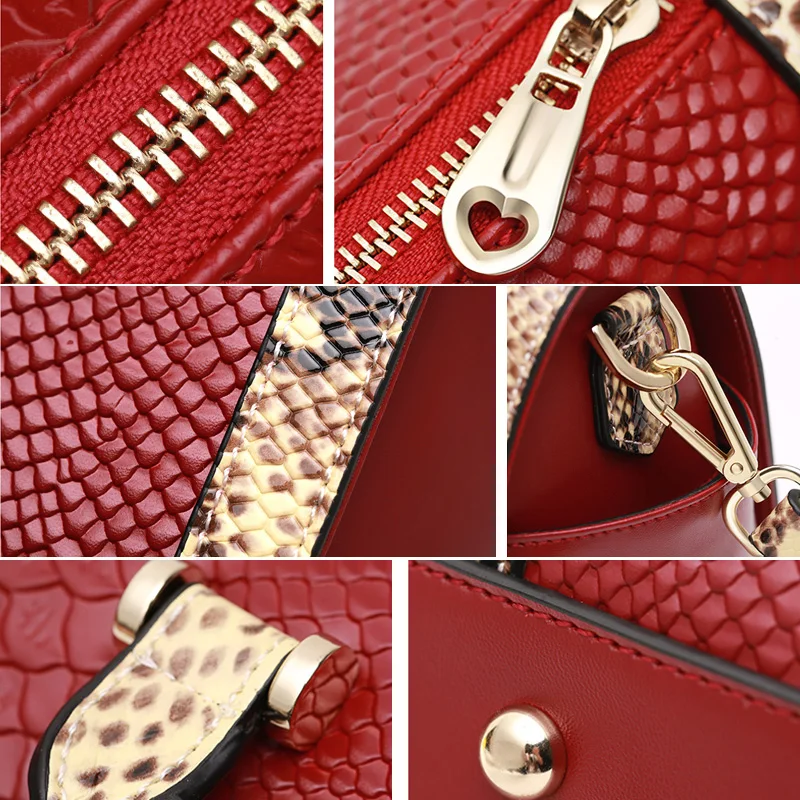 Женская сумка Бостон из натуральной кожи с тиснением под рептилию|bags handbags|handbags for
