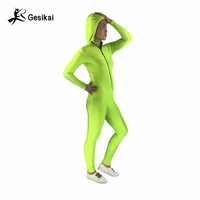 24 hrs shipped out womens hooded unitard spandex zentai running bodysuits womens fitness costumes free shipping