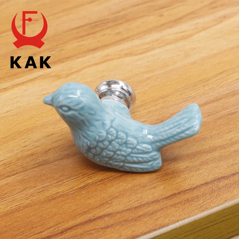 KAK 5 шт. Peace Dove керамические ручки для ящиков с мультяшными птицами, ручки для шкафа, новинка, модные мебельные ручки, фурнитура
