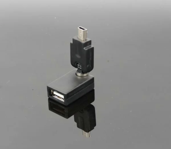 100 шт./лот вращение на 360 градусов USB 2 0 Женский до 5Pin мини Мужской OTG конвертер