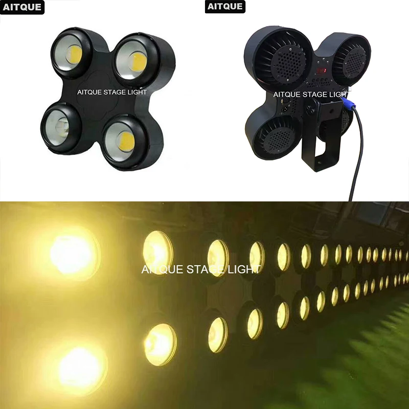 

Dj lighting outdoor 4x100W cob led blinder stage light white warm white color 400w led par dmx IP65 waterproof with flight case