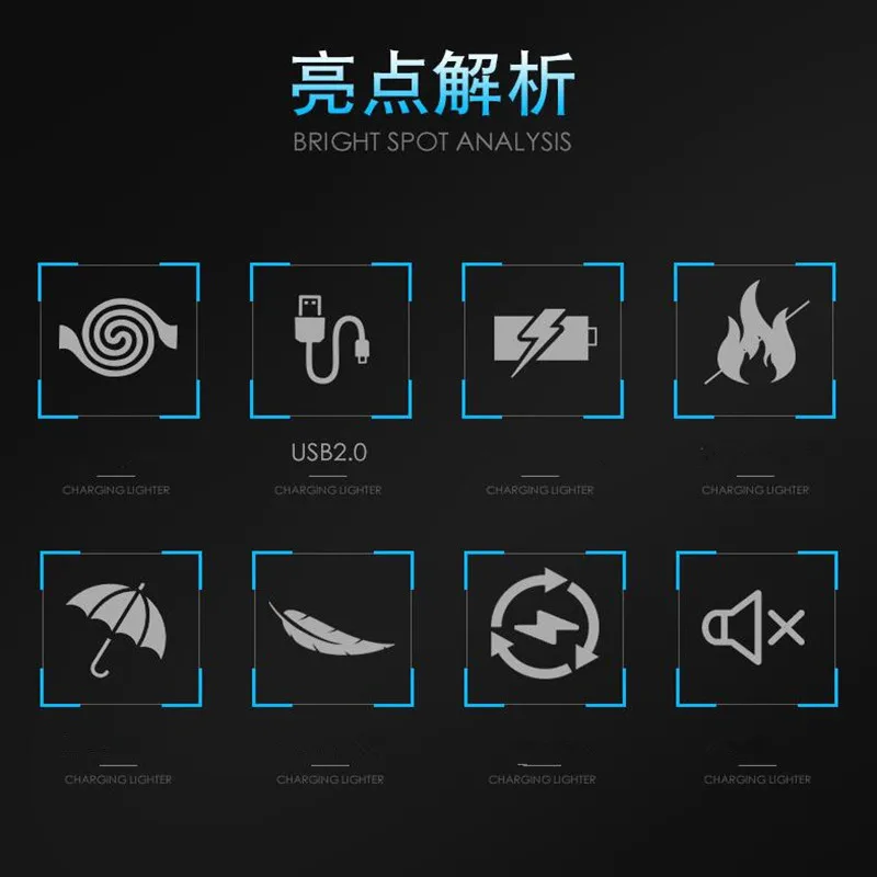 2018 USB Зажигалка сенсорный переключатель ветрозащитный негорящий сигареты для