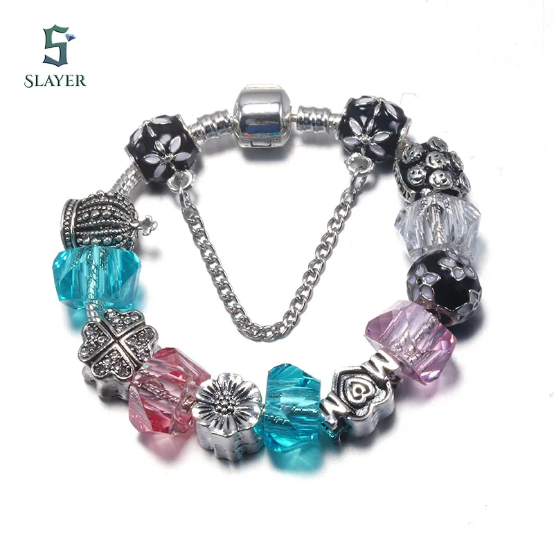 2017 хит мода синий и розовый бисер браслеты браслет подходящий европейский