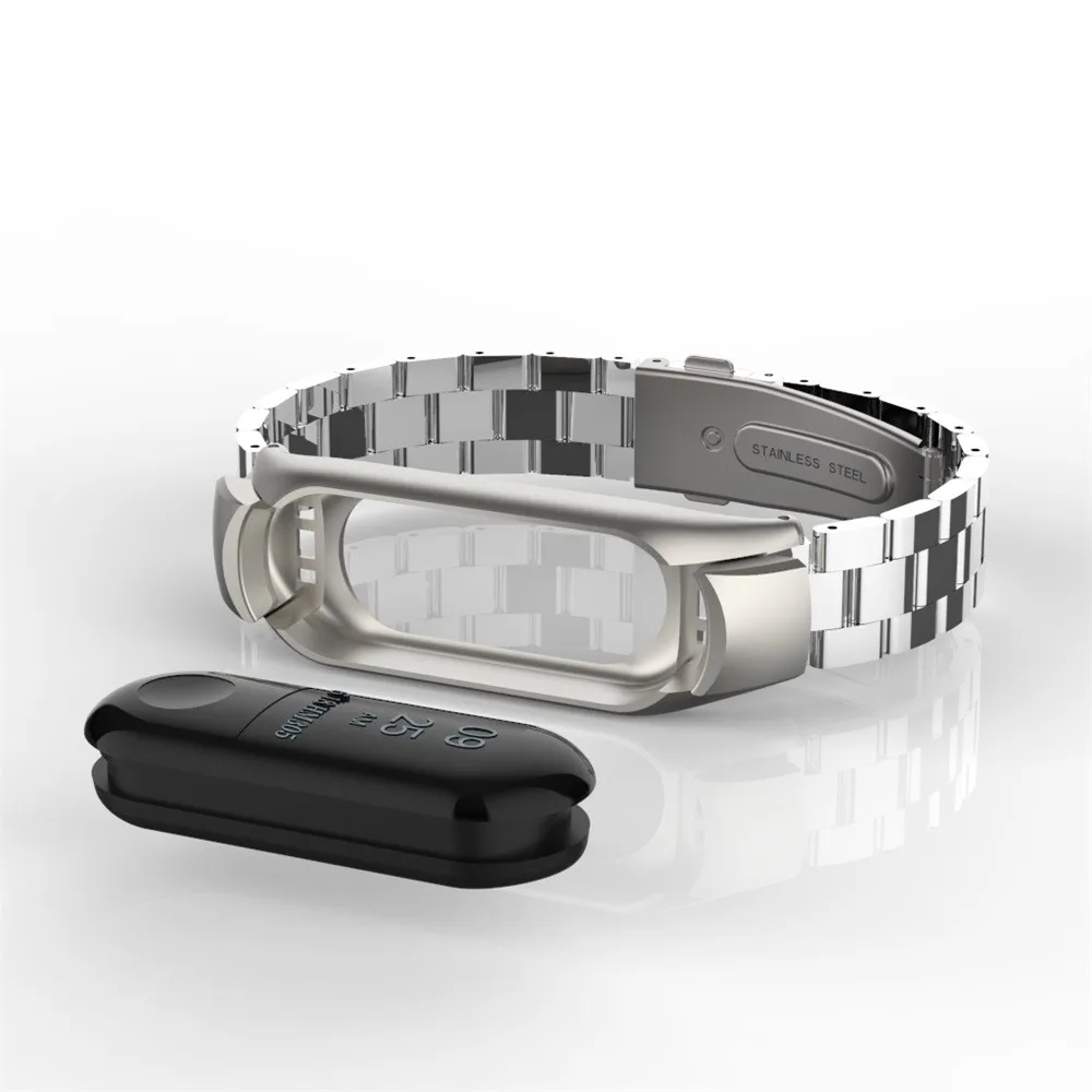 Xiaomi Mi Band 3 Waistban For Fashion Stainless Steel Luxury Wrist Strap Metal Wristband Adjust Size Sports | Электроника